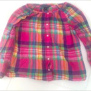 Girls Polo Ralph Lauren Plaid Button Down Top